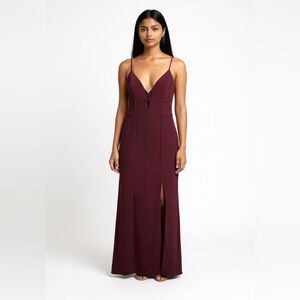 dress the population delani gown $260 Dress the Population Black Chiffon & Sequin Delani Gown S NEW D442